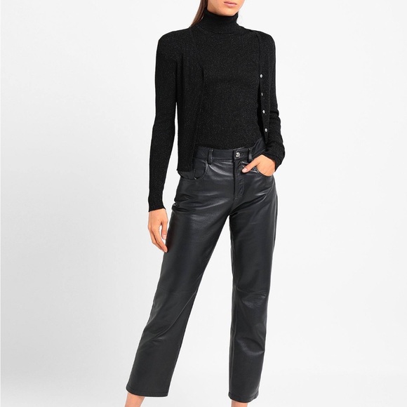 Ribbed Metallic Thread Lightweight Turtleneck Sweater Top, XS - Picture 4 of 10